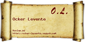 Ocker Levente névjegykártya